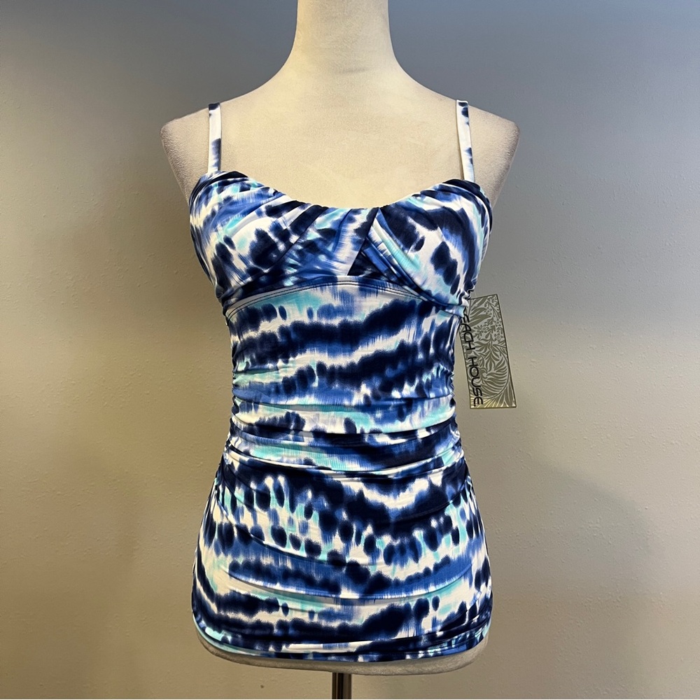 Beach House Blue‎ Tie-Dye tankini